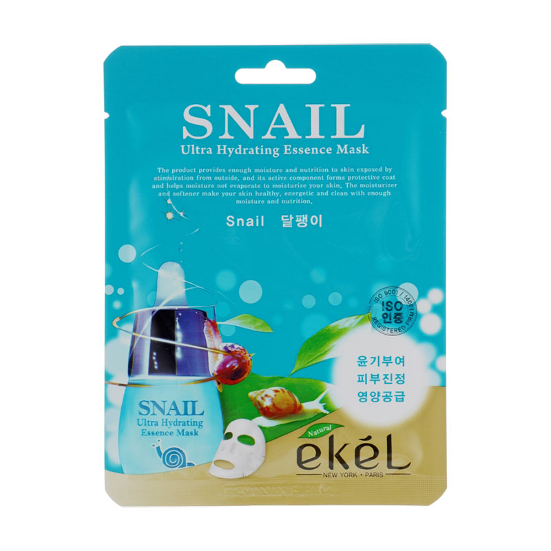Тканинна маска для обличчя Ekel Ultra Hydrating Essence Mask Snail з екстрактом муцину равлика, 25 мл